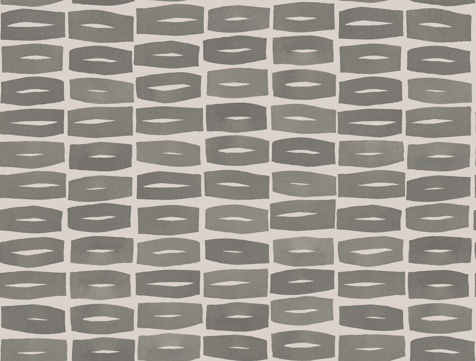 Modernist Motif Wallpaper- Carbon Black