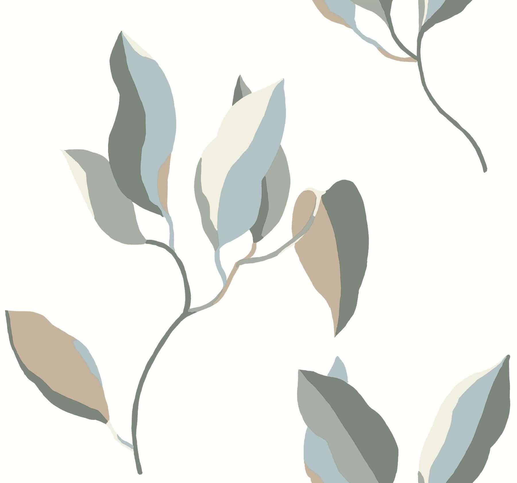 Brushwork Branches Wallpaper- Mineral & Olive