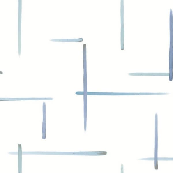 Gilded Sumi-E Wallpaper- Blue/Glint