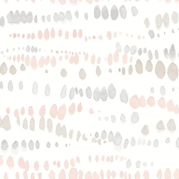 Lisa Audit Dewdrops Wallpaper- Pink/Grey