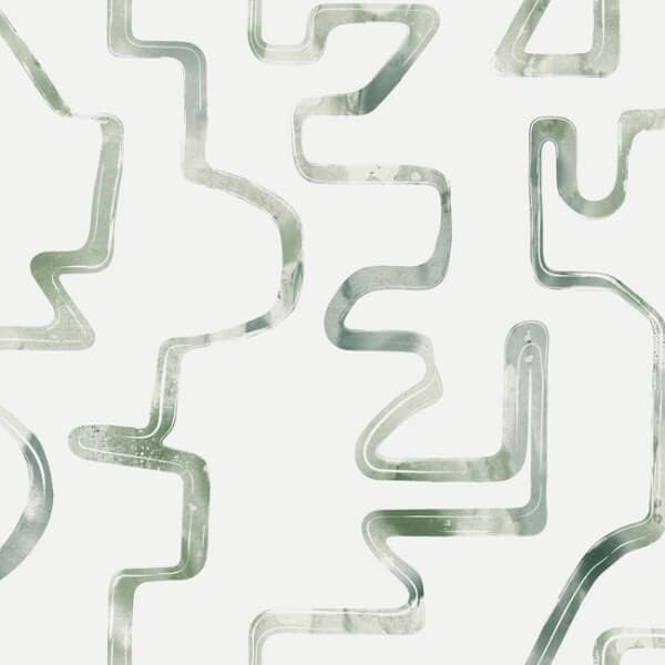 Abstract Aura Wallpaper- Green/Grey