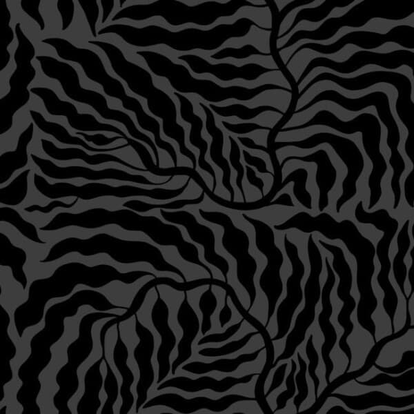 Fern Fronds Wallpaper- Black