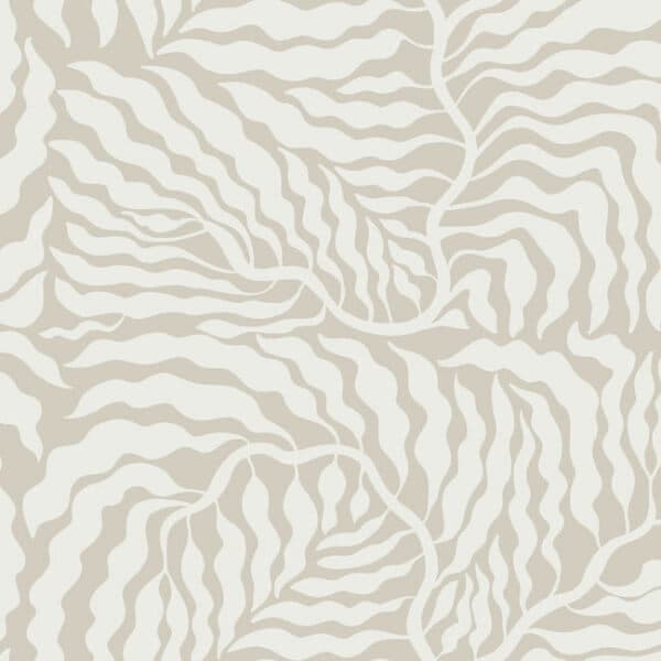 Fern Fronds Wallpaper- Taupe/White