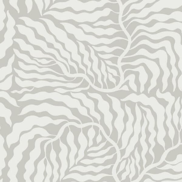 Fern Fronds Wallpaper- Grey/White