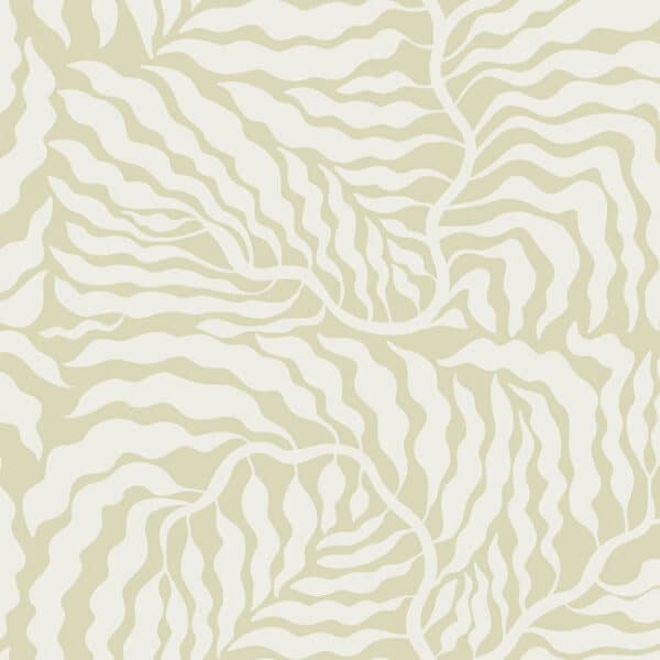Fern Fronds Wallpaper- Light Green/White