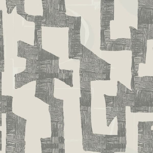 Nikki Chu Modern Tribal Wallpaper- Linen/Charcoal