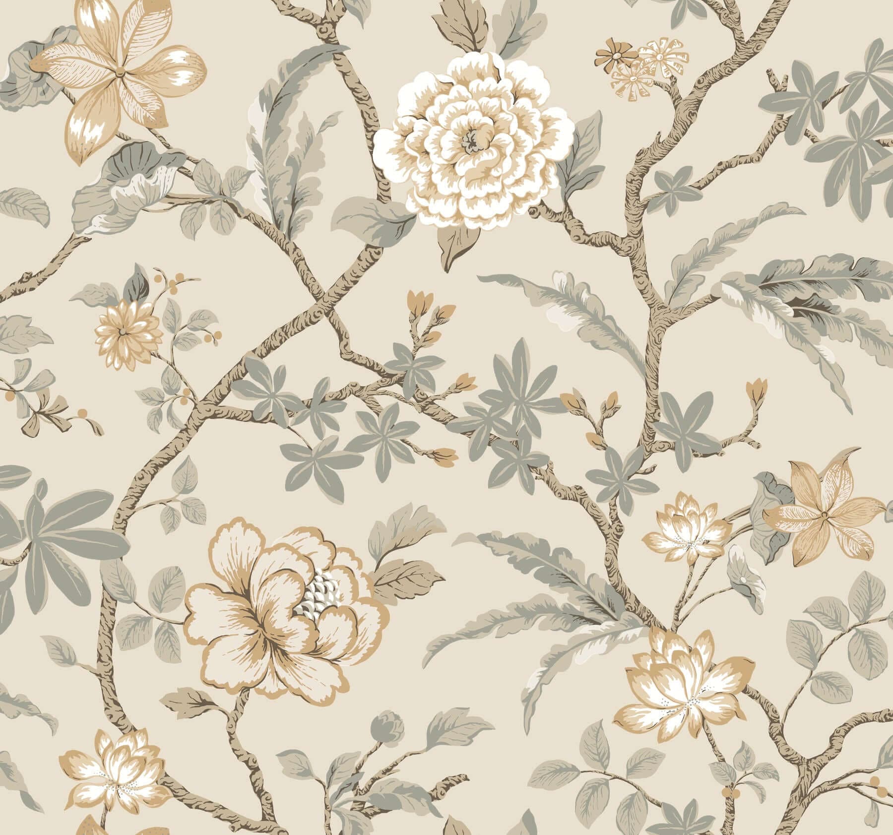 Courtyard Botanical Wallpaper- Neutral