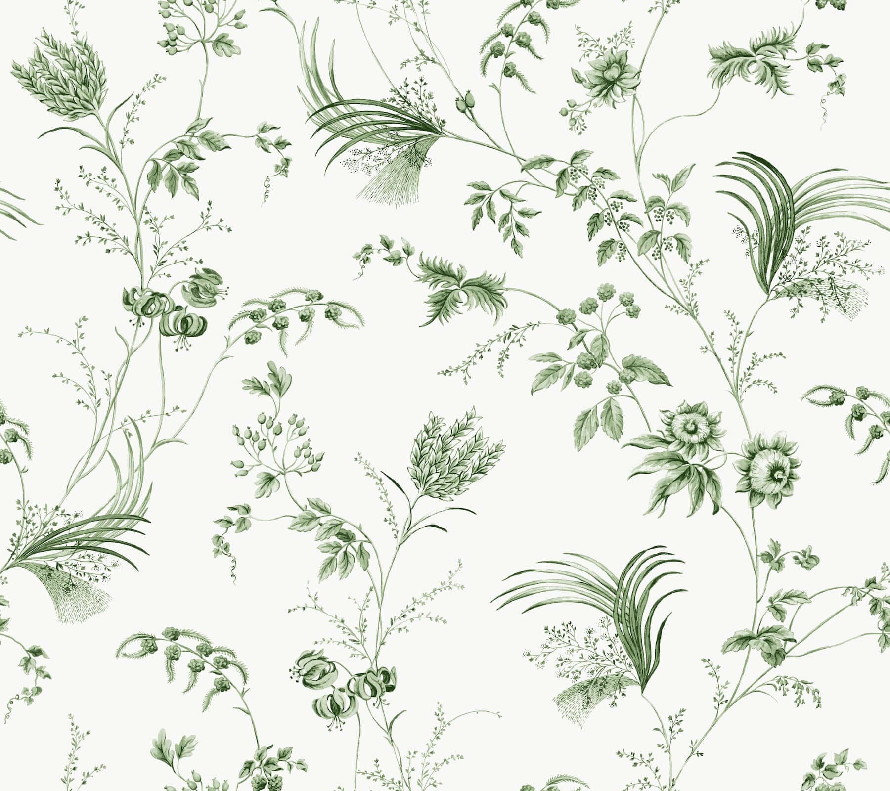 Floral Lace Wallpaper- Green