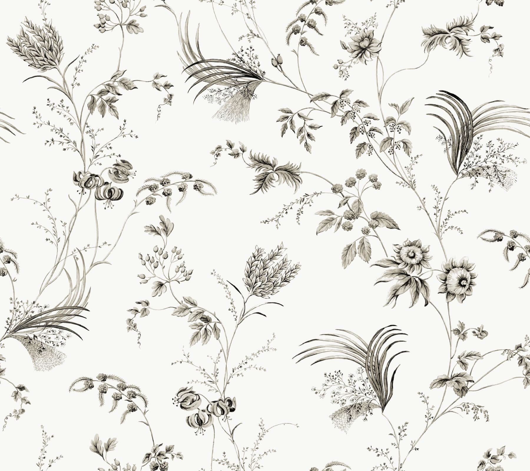 Floral Lace Wallpaper- Black