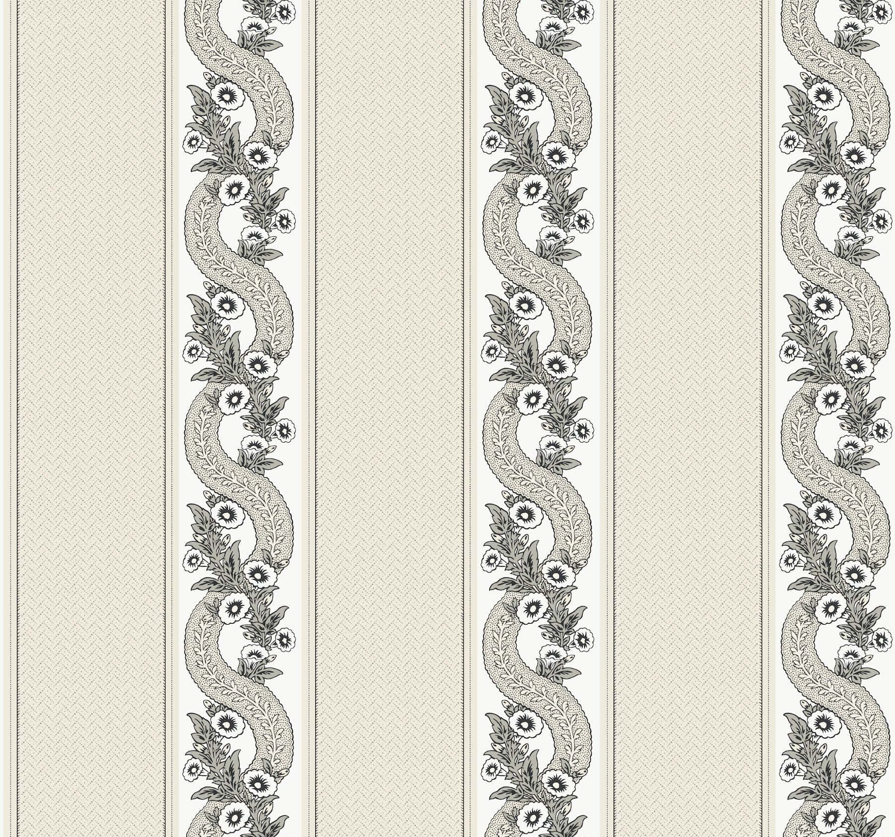 Abbey's Garland Wallpaper- Black & White