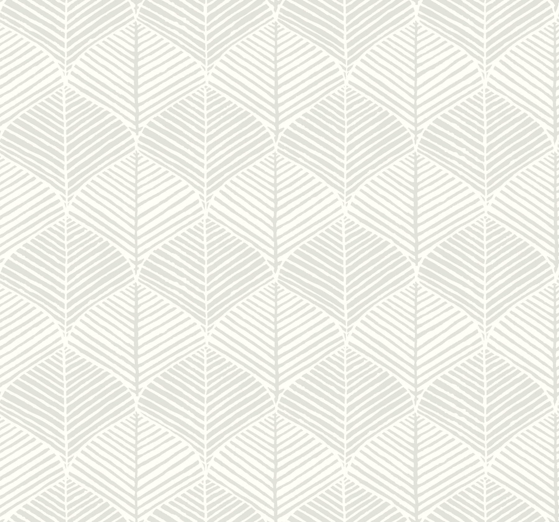 Palm Thatch White/Grey Wallpaper