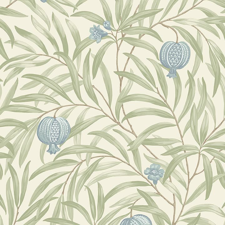 Elena Blue Pomegranate Wallpaper