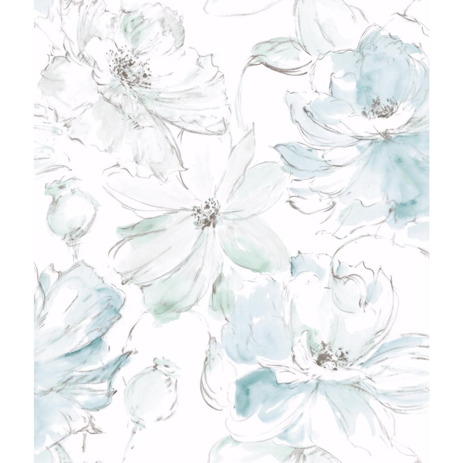 Floral Dreams Teal/Mineral Green Wallpaper