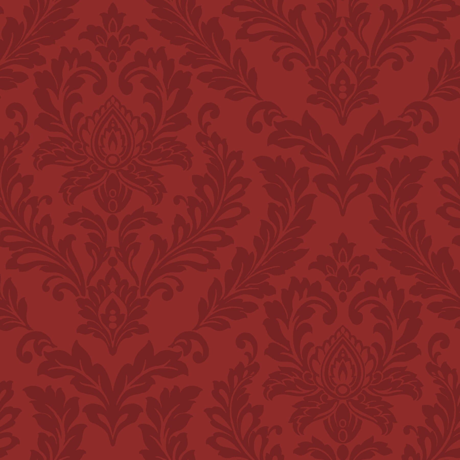 Damask Purple & Red Wallpaper