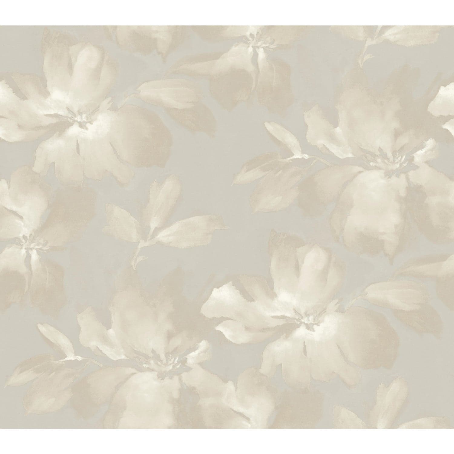Midnight Blooms Neutral Wallpaper