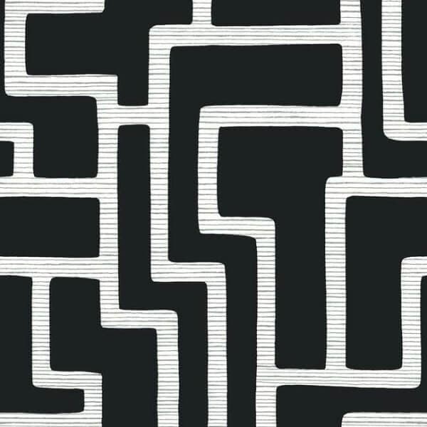 Graphic Polyomino Wallpaper- Black/White