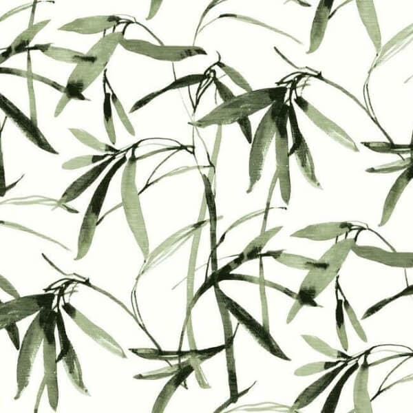 Bamboo Ink Wallpaper- Green/Black