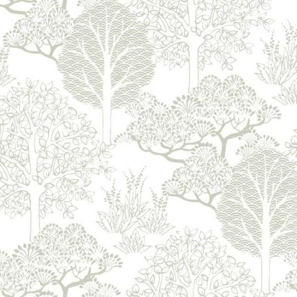 Kimono Trees Wallpaper- Glint Metallic