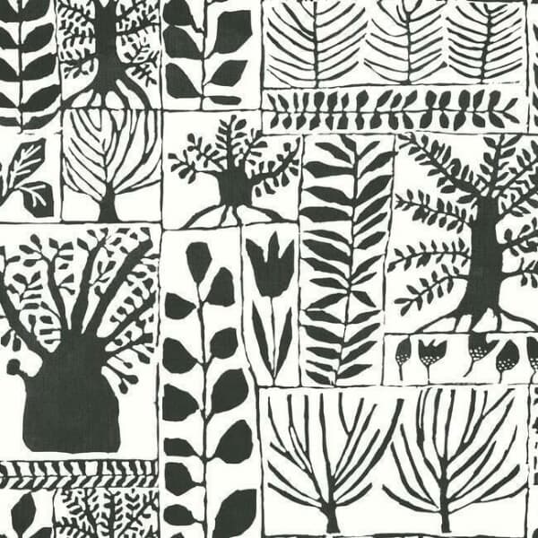Primitive Trees Wallpaper- Black/White