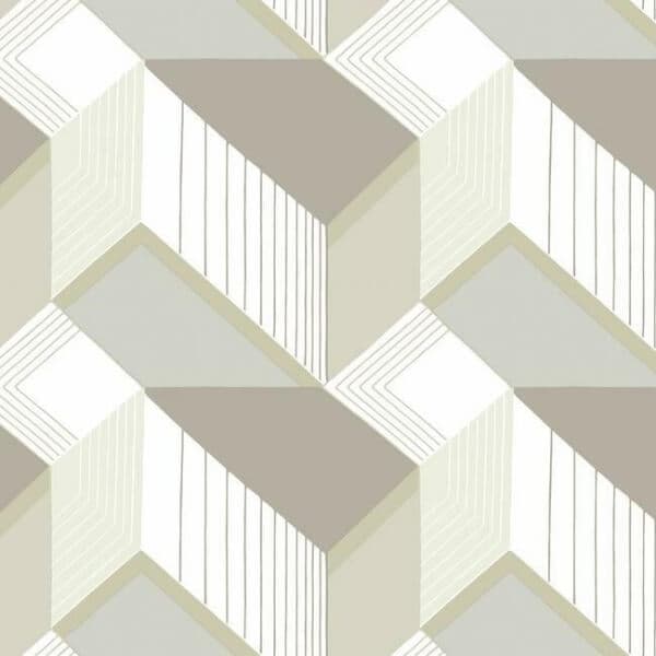 Graphic Geo Blocks Wallpaper- Neutral