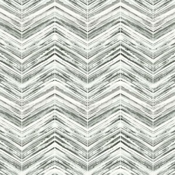 Petite Watercolor Chevron Wallpaper- Black/White