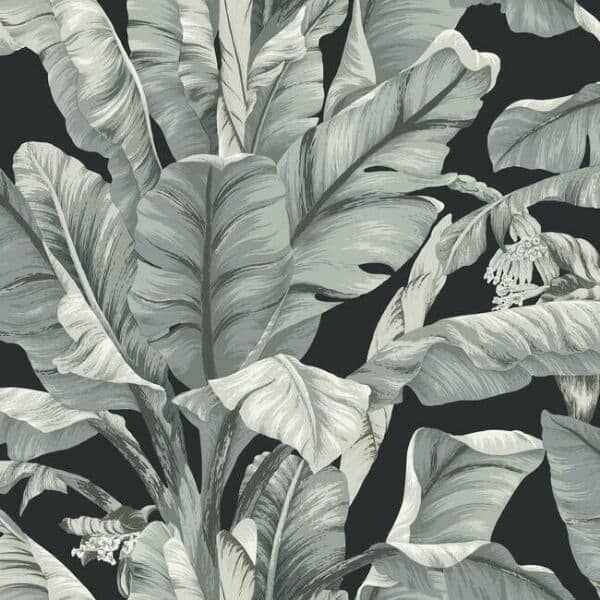Banana Leaf Wallpaper- Black/Neutral