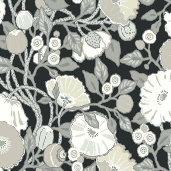 Vincent Poppies Wallpaper- Black/Neutral