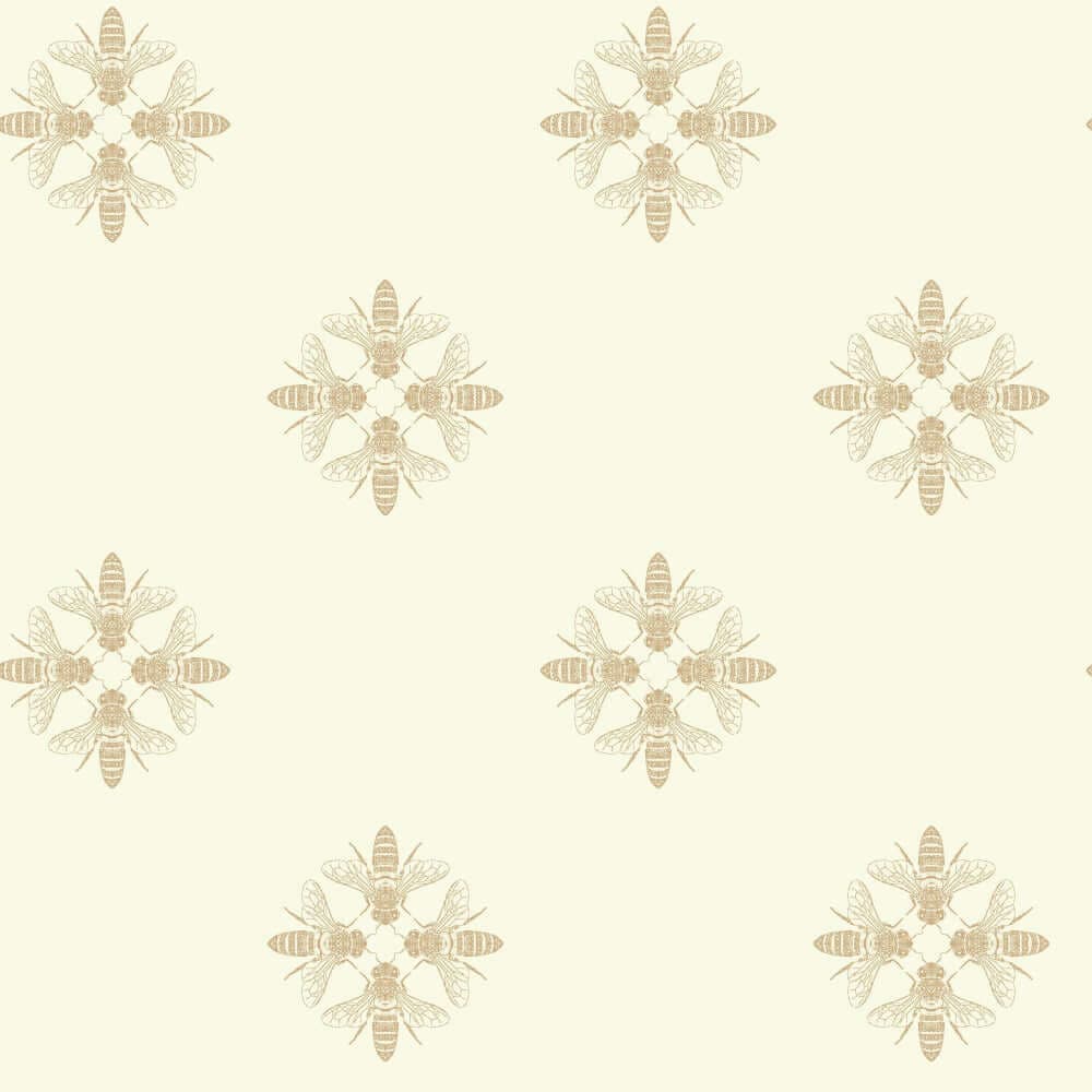 Honey Bee Wallpaper- Gold/Cream