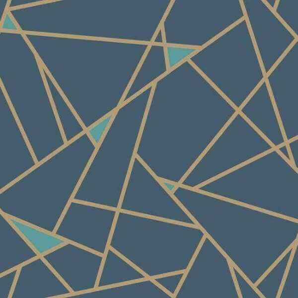 Prismatic Wallpaper- Navy/Gold