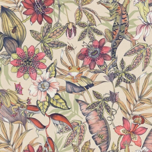 Rainforest Wallpaper- Cream/Bright Mult