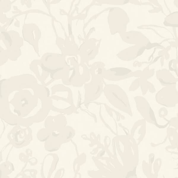 Brushstroke Floral Wallpaper- White/Pearl