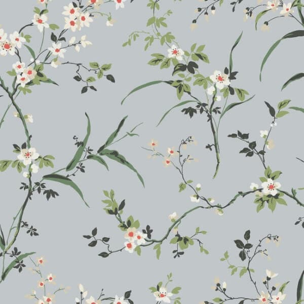 Blossom Branches Wallpaper- Light Grey