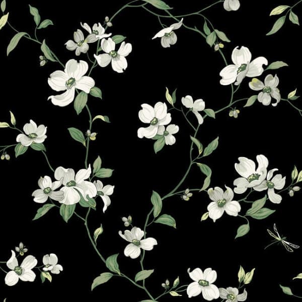 Dogwood Wallpaper- Black