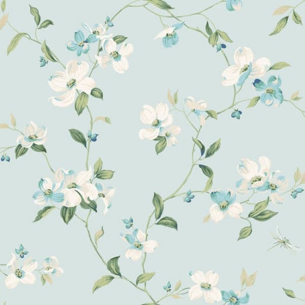 Dogwood Wallpaper- Light Blue
