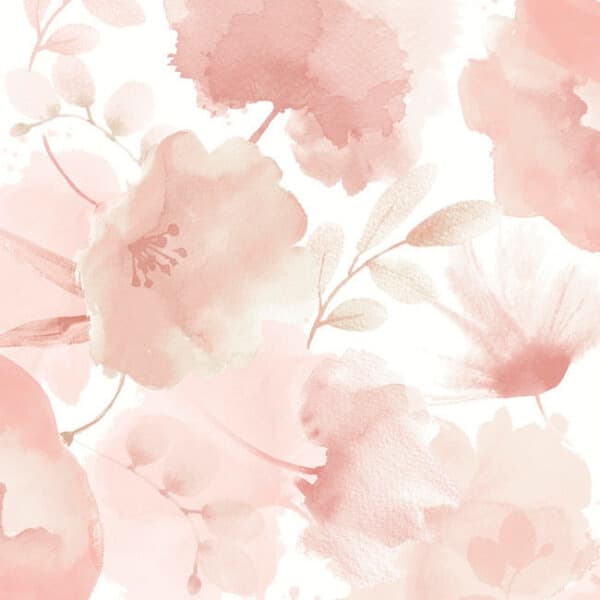 Watercolor Bouquet Wallpaper- Blush