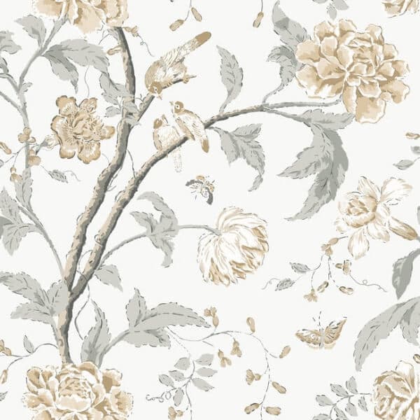 Teahouse Floral Wallpaper- Neutrals