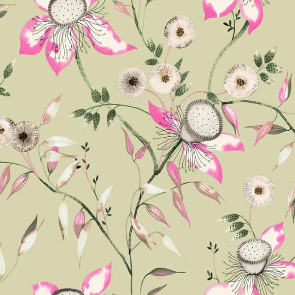 Dream Blossom Wallpaper- Light Green