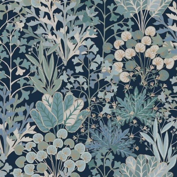 Forest Floor Wallpaper- Navy