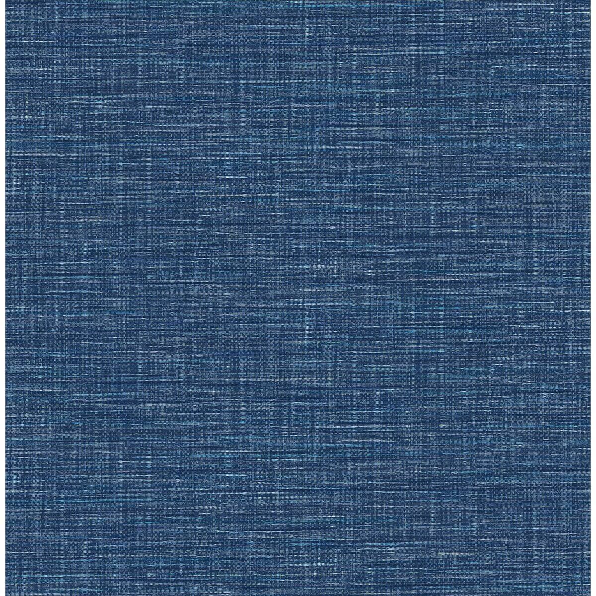 Exhale Dark Blue Faux Grasscloth Wallpaper