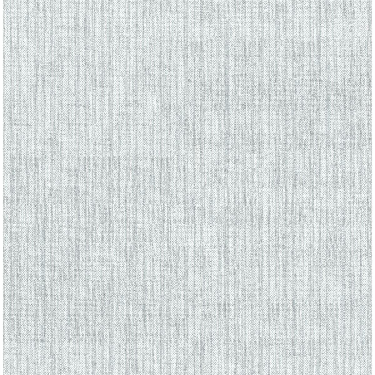 Chenille Light Blue Faux Linen Wallpaper
