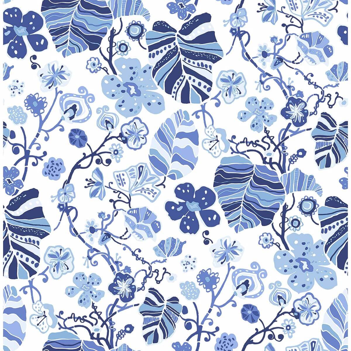 Gwyneth Indigo Floral Wallpaper