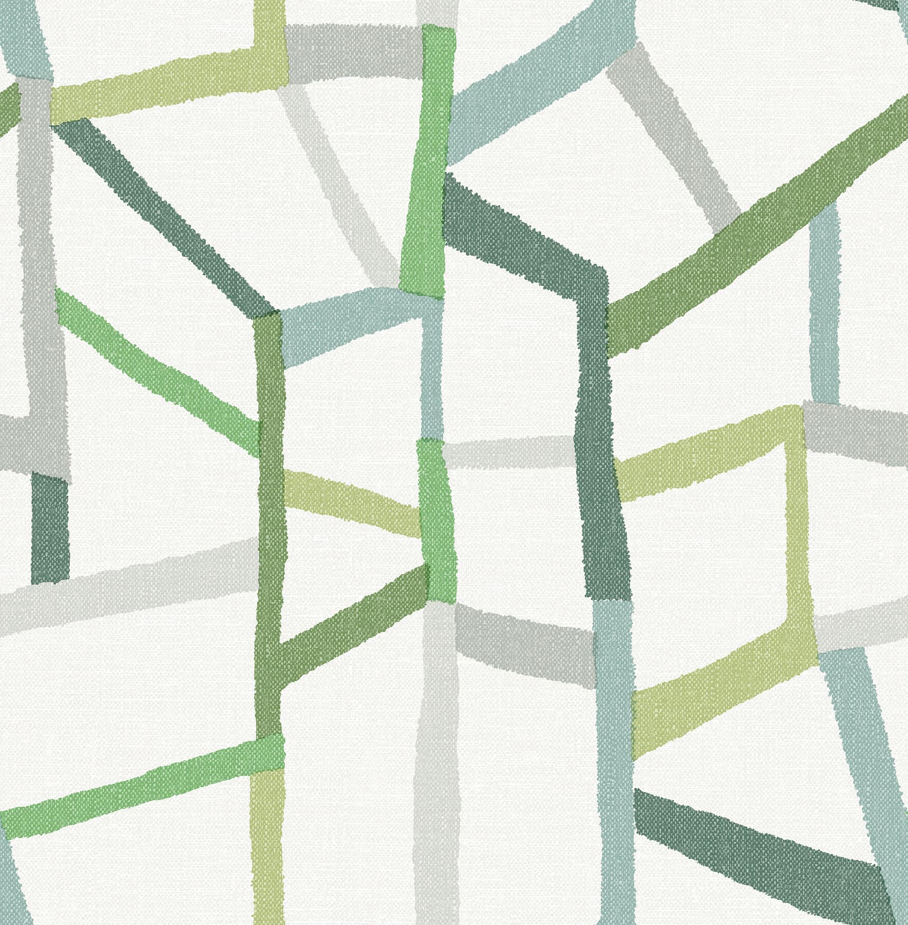 Tate Green Geometric Linen Wallpaper