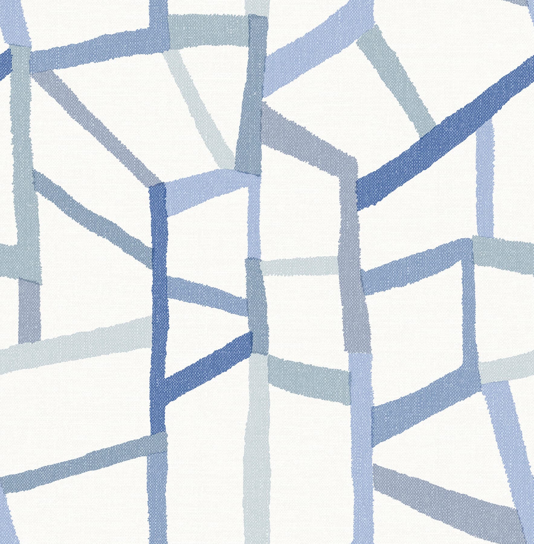 Tate Blue Geometric Linen Wallpaper