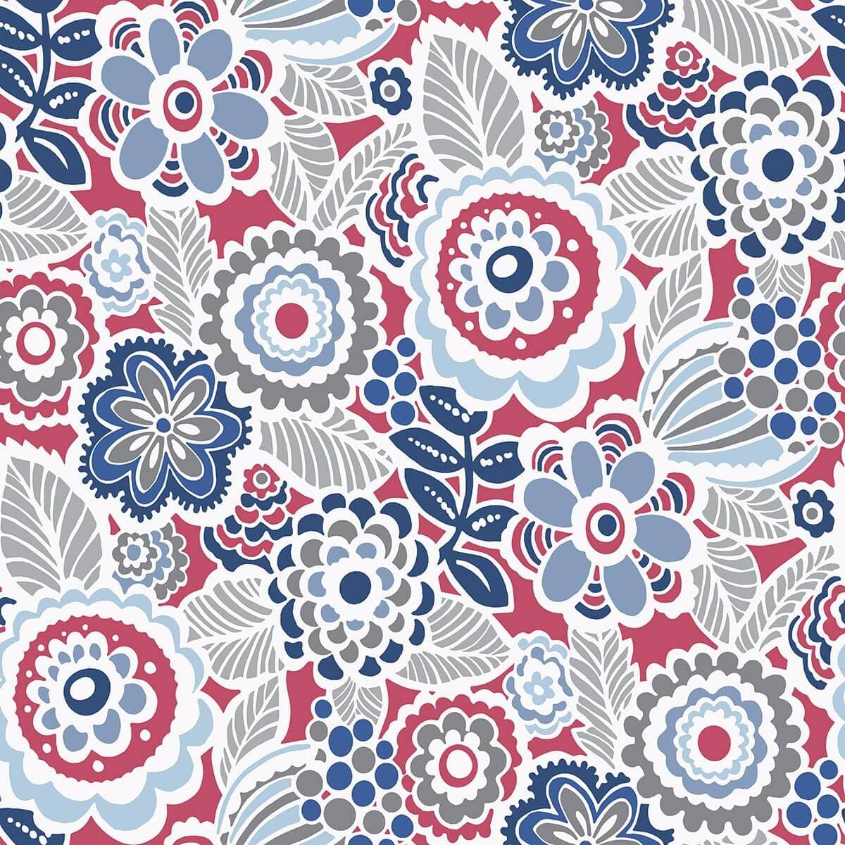 Lucy Red Floral Wallpaper