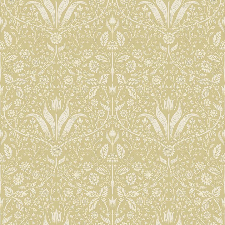 Mara Yellow Tulip Ogee Wallpaper