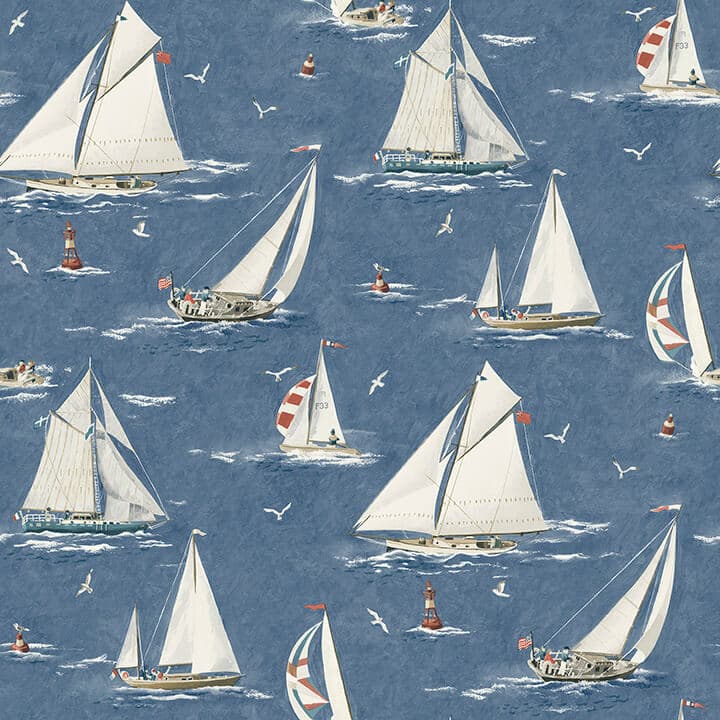 Leeward Navy Sailboat Wallpaper