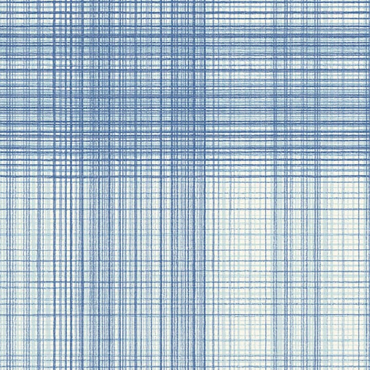 Madras Blue Plaid Wallpaper