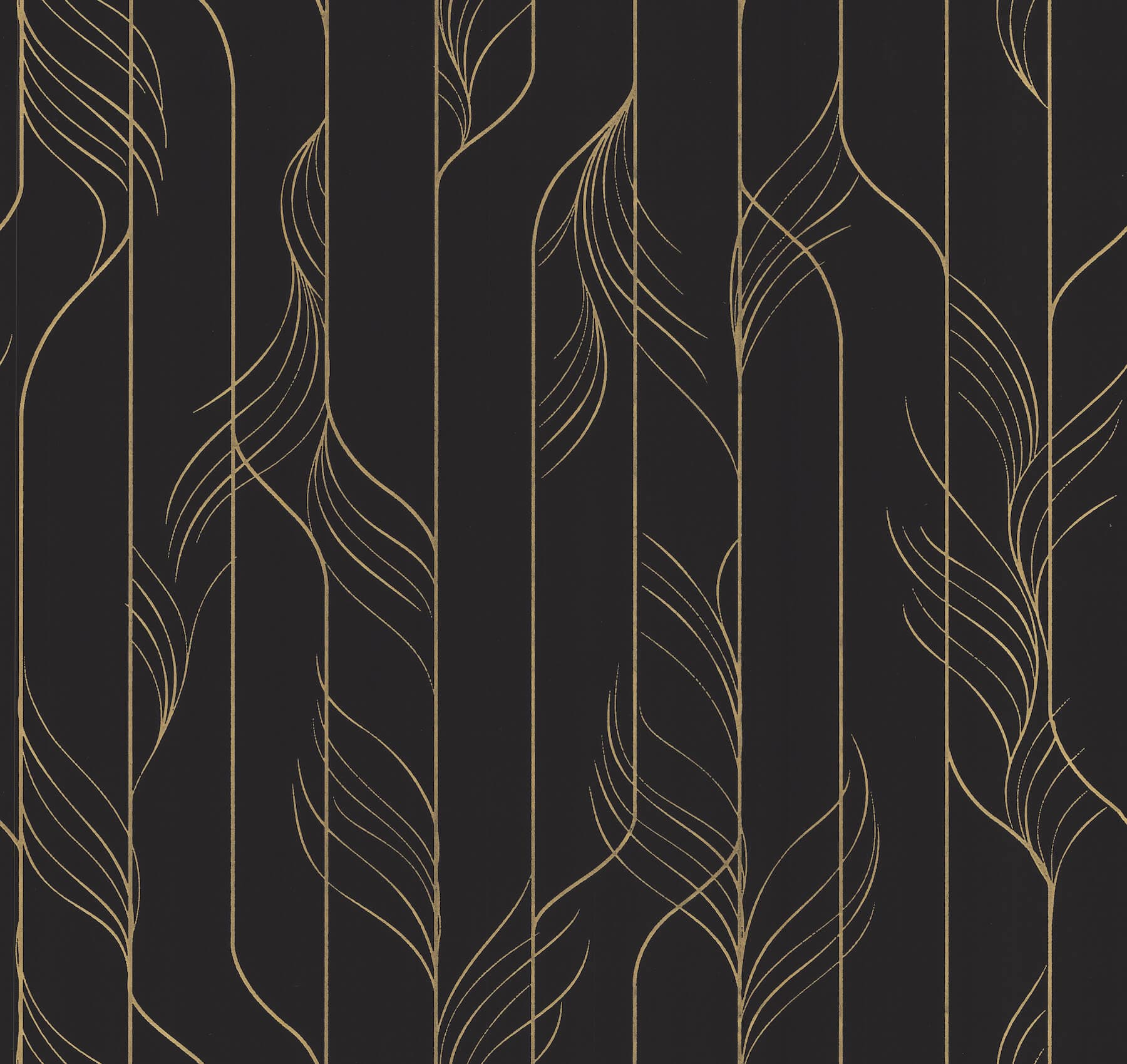 Elemental Thread Wallpaper- Black & Gold