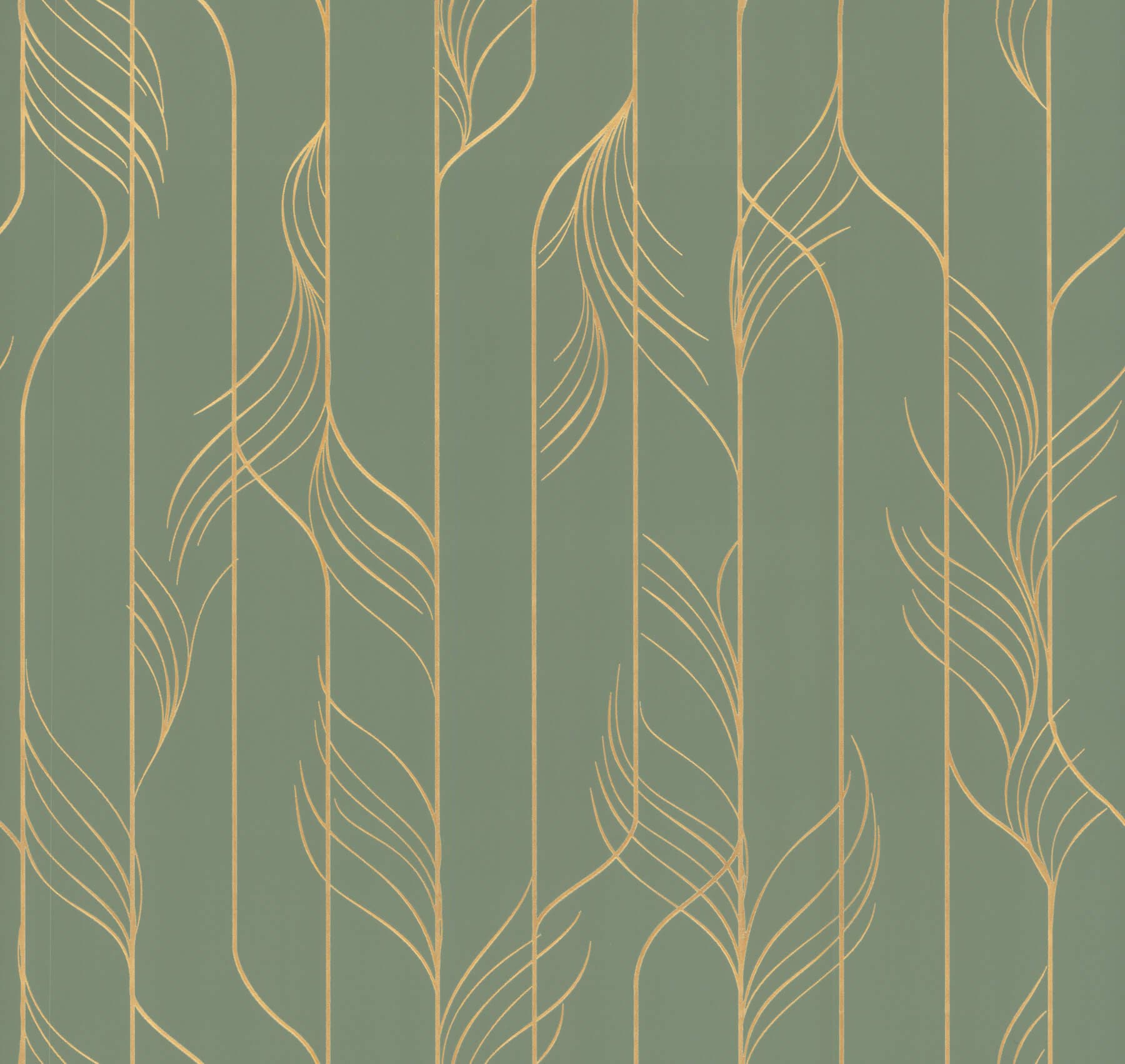 Elemental Thread Wallpaper- Green & Gold