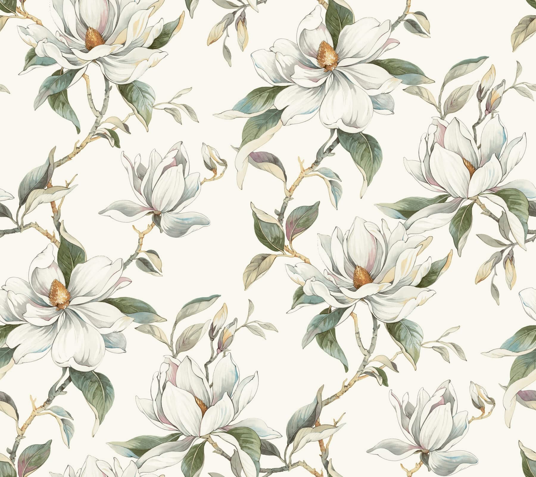 Garden Jewels Wallpaper- White